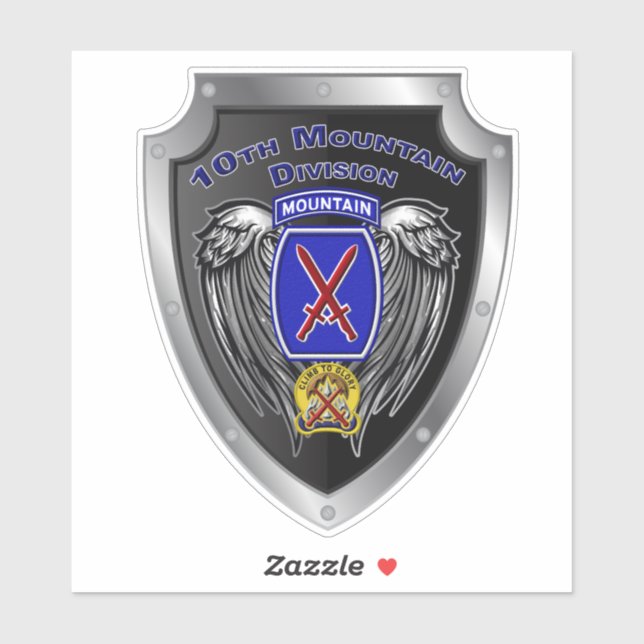 10. Bergabteilung "Climb to Glory" Aufkleber (Blatt)