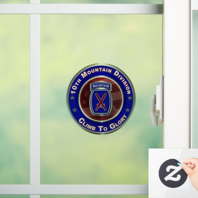 10. Bergabteilung "Climb to Glory" Fensteraufkleber (Zuhause)