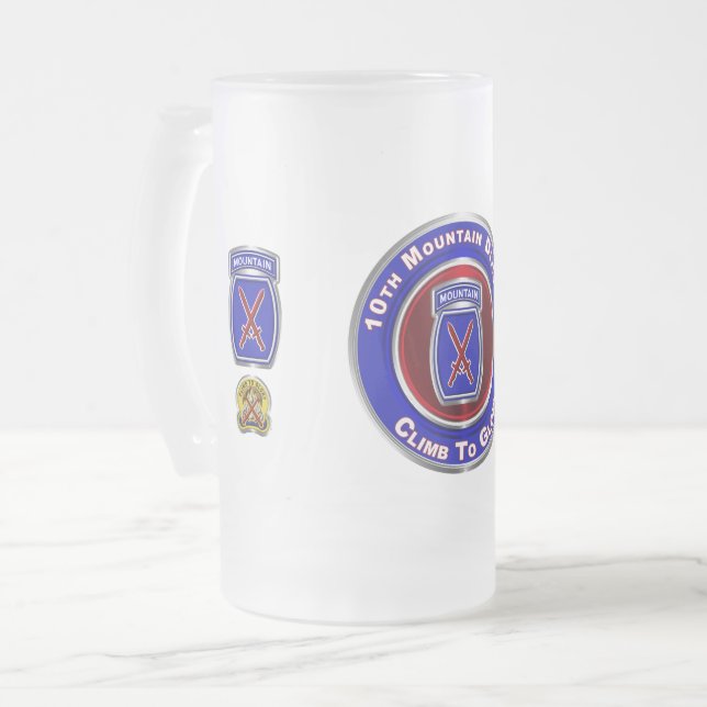 10. Bergabteilung "Climb to Glory" Mattglas Bierglas (Vorderseite Links)