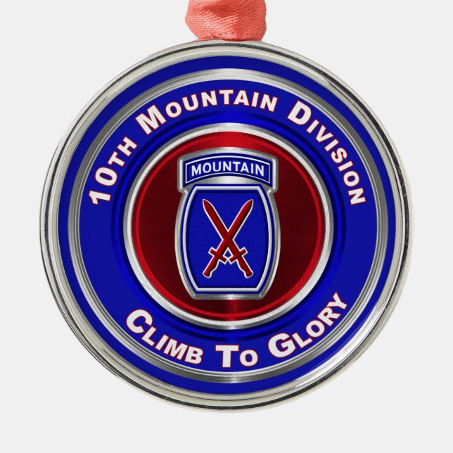 10. Bergabteilung "Climb to Glory" Ornament Aus Metall (Vorne)