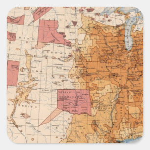 10 Bevölkerung 1870 Quadratischer Aufkleber