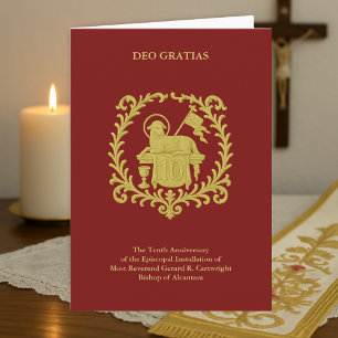 10. Bischofsjubiläum Agnus Dei Gold Bischof Karte