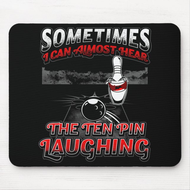 10 Button Lächeln Spaß Bowling hören Mousepad (Vorne)