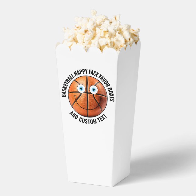 10 Custom Basketball BLAU EYES Happy Face Popcorn Geschenkschachtel (Geplatzt)