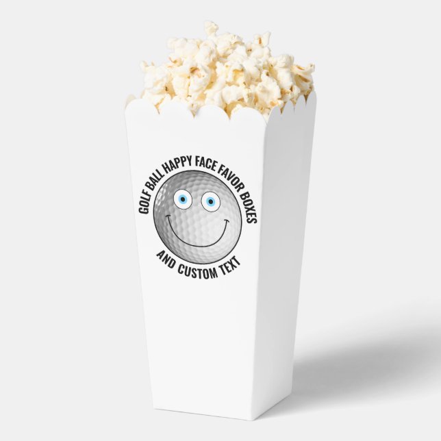 10 Custom Golf Party BLUE EYES Happy Face Popcorn Geschenkschachtel (Geplatzt)