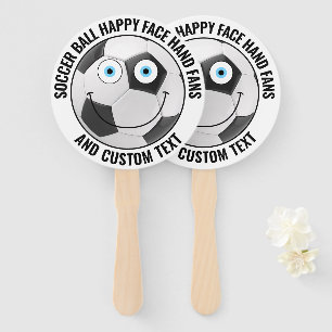 10 Custom Soccer Theme Party BLAUE EYES Happy Face Fächer
