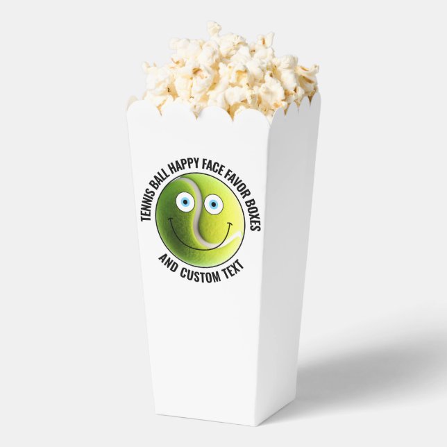 10 Custom Tennis Ball BLUE EYES Happy Face Popcorn Geschenkschachtel (Geplatzt)