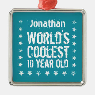 10. Das coolste 10-Jährige aquamarine M01 der Ornament Aus Metall