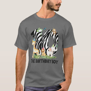 10 Der Geburtstag Junge 10. Safari Jungle Zoo Tier T-Shirt