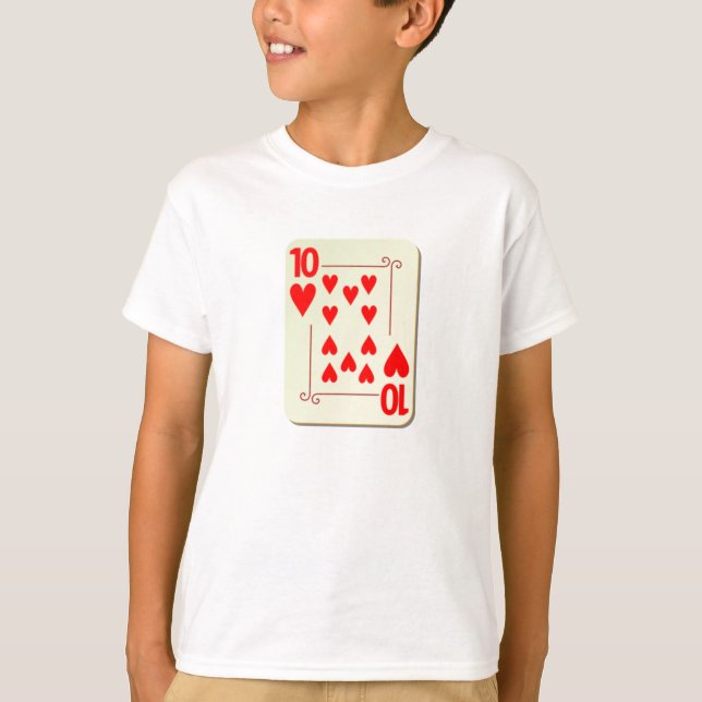 10 der Herz-Spielkarte T-Shirt (Vorderseite)