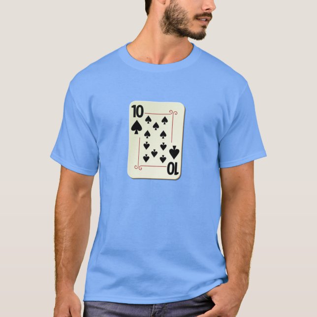 10 der Spaten-Spielkarte T-Shirt (Vorderseite)
