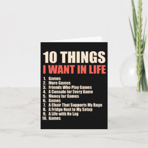 10 Dinge, die ich in Life Games Cool Gamer Design  Karte