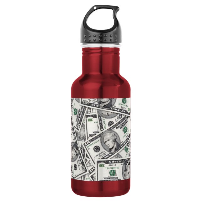 10-Dollar-Schein-Geldmuster Edelstahlflasche (Vorderseite)