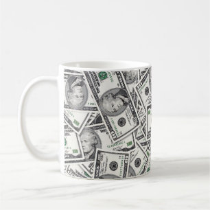 10-Dollar-Schein-Geldmuster Kaffeetasse