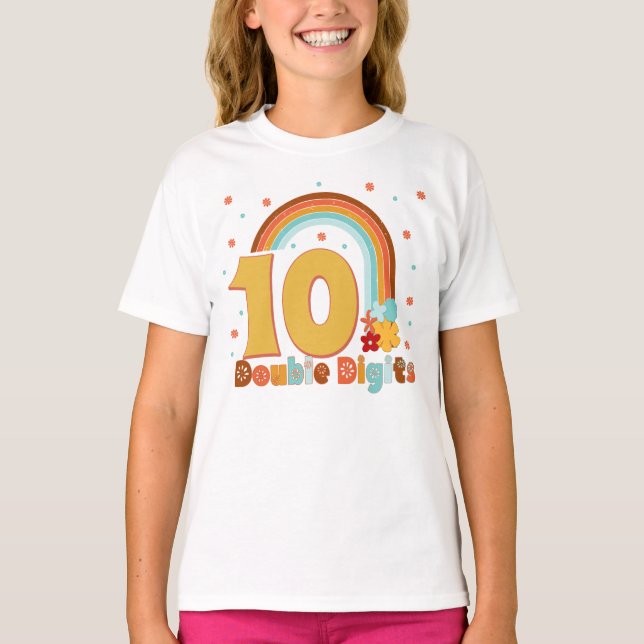 10 Doppelstühle Geburtstag Girl Groovy Party T-Shi T-Shirt (Vorderseite)