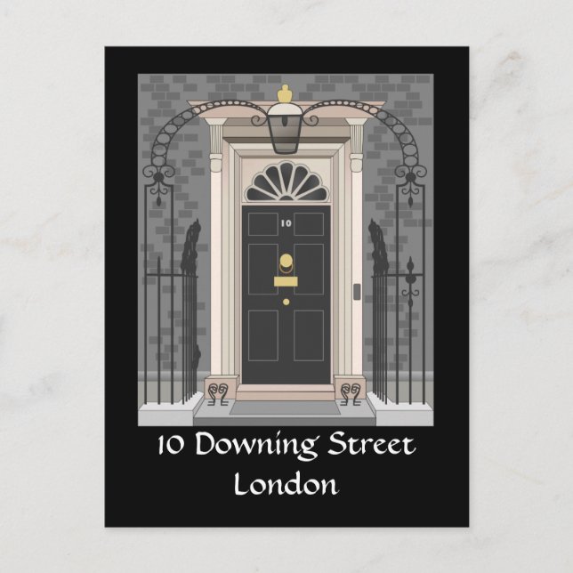 10 Downing Street, London (zeichnend) Postkarte (Vorderseite)