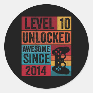 10. Entsperren Sie ein Retro-Gaming für Phantastis Runder Aufkleber