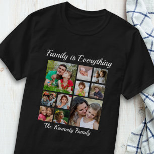10 Foto-Collage Familie ist alles Familienname T-Shirt