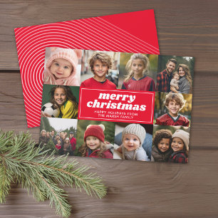 10 Foto Collage - Frohe Weihnachten Rote Linie Kun