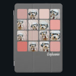 10 Foto Collage Gray Blush Pink Coral Script Name iPad Pro Cover<br><div class="desc">Benutzen Sie Ihr Lieblings-Foto oder Ihre Bilder, um Spaß und persönlichen Sake mit Freunden zu teilen. Nutzen Sie Ihre quadratischen Fotos für die besten Ergebnisse! Diese moderne Gitter-Foto-Collage enthält einen rustikalen, modernen Schriftart für Ihren Namen oder anderen Text. Die Ecken Ihrer Fotos sind gerundet, um die quadratische Foto-Collage weicher zu...</div>