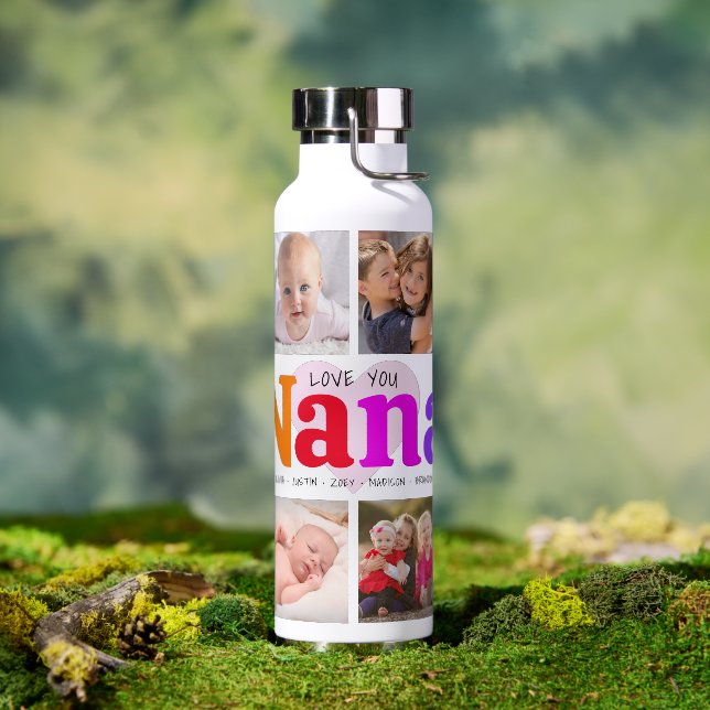 10 Foto Collage Liebe Sie Nana Bold mehrfarbig Trinkflasche (Außenbereich)