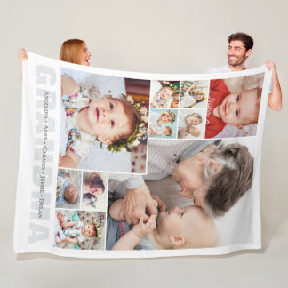 10-Foto-Collage Oma-Geschenk Fleecedecke