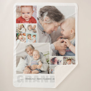 10-Foto-Collage Oma-Geschenk Sherpadecke