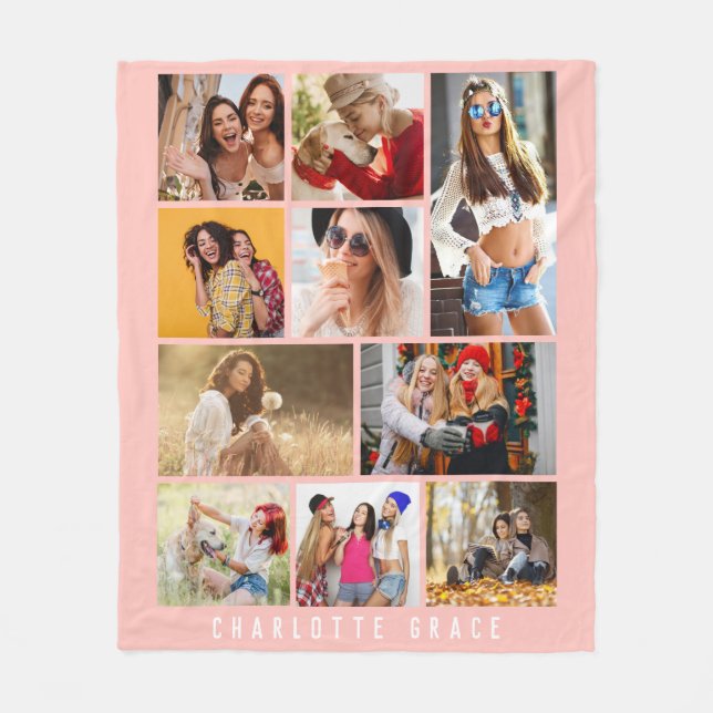 10 Foto Einfach Modernes Minimal Rosa Stilvoller N Fleecedecke (Vorderseite)