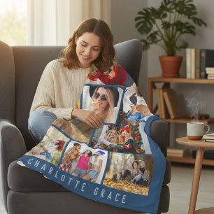 10 Foto Einfache Moderne Minimal Blauer Stilname Fleecedecke