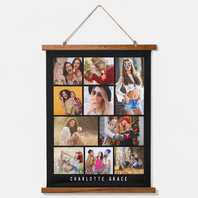 10 Foto Einfache Moderne Minimal Schwarz Stilname Wandteppich Mit Holzrahmen (Vorderseite)