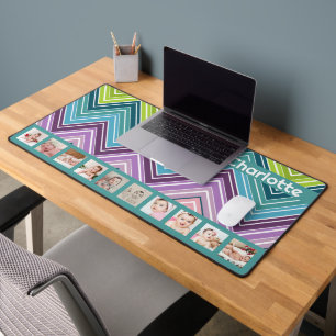 10 Foto Farbiges ZigZag Personalisiert Schreibtischunterlage