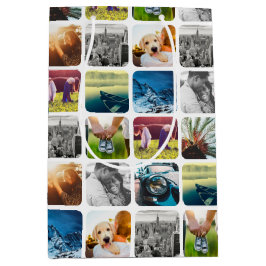 10 Foto Gittervorlagenquadrat, gerundeter weißer R Mittlere Geschenktüte