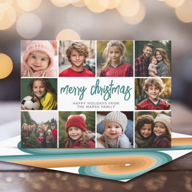 10 Foto Grenze - Frohe Weihnachten Retro Linie Art (Retro Line Art - Online Christmas Card with a vintage 70s vide - 10 photos)