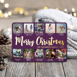 10 Foto Lila Frohe Weihnachten Moderne Collage Folien Feiertagskarte