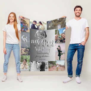 10 Foto mit 11. Jubiläum Stahl-Rose Fleecedecke