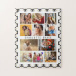 10 Foto Moderne Groovy Daisy Blume Stilvolle Bezei Puzzle<br><div class="desc">10 Foto Modern Groovy Daisy Blume Stilvolle Name Jigsaw Puzzle bietet Ihnen zehn Ihrer Lieblingsfotos für eine einfache und schnelle Aufnahme Ihrer eigenen Foto-Collage. Personalisieren Sie sich mit Ihrem Namen und umgeben von einer Retro-Groovy-Blume und Schachbrettmuster. Es ist ein perfektes Geschenk für Weihnachten, Geburtstage, Muttertag, Vatertag, Schwestern, beste Freunde und...</div>