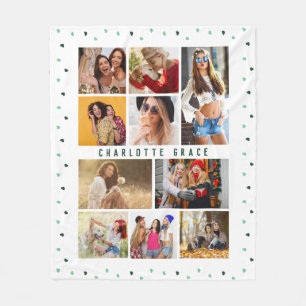 10 Foto Moderne grüne romantische Liebe trägt den  Fleecedecke