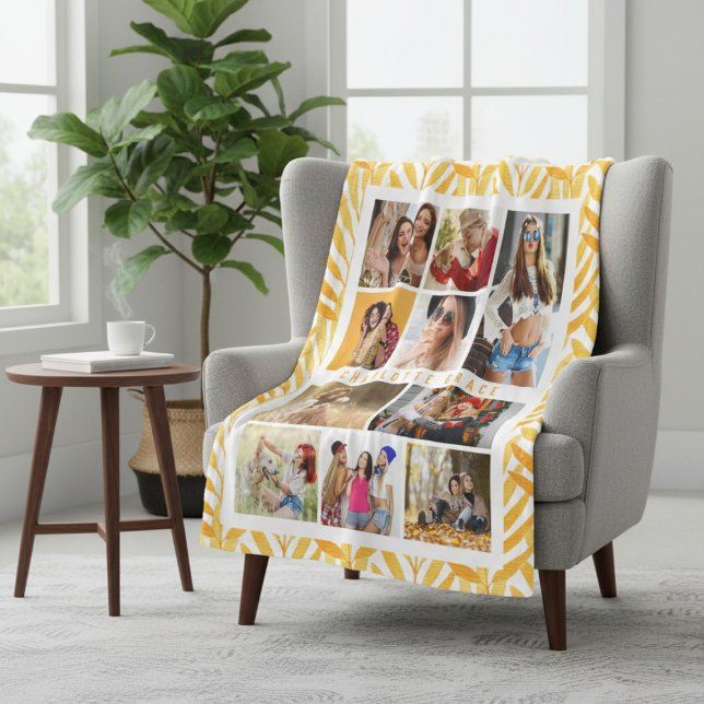 10 Foto Moderne stilvolle Aquarellfarben Blätter N Fleecedecke (Von Creator hochgeladen)