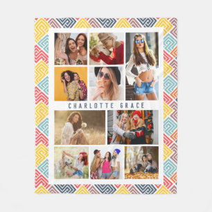 10 Foto Moderner farbiger Abstrakter geometrischer Fleecedecke