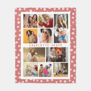 10 Foto Moderner, Niedlicher Girly Floral Name Fleecedecke