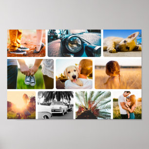 10 Foto Poster Collage Template Weißrahmen