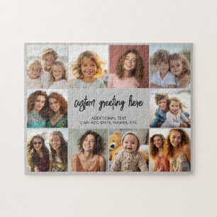10 Foto-Rahmen mit Textmitte - grau schwarz Puzzle