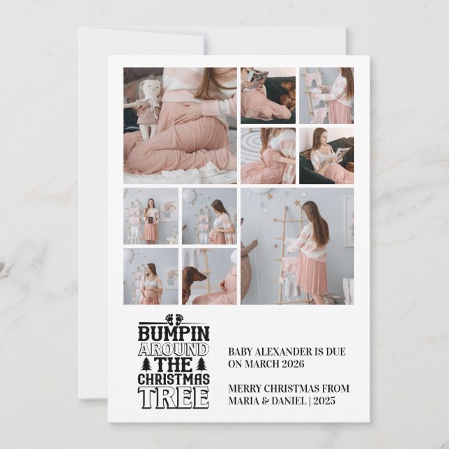 10 Foto Weihnachtsbaum Schwangerschaft Ankündigung (Vorderseite)