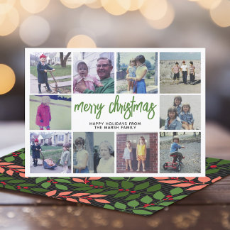 10 FotoCollage - Frohe Weihnachtskoralle Botanisch Feiertagskarte