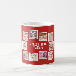 10 FotoCollage mit Personalisiertem Rot Kaffeetasse