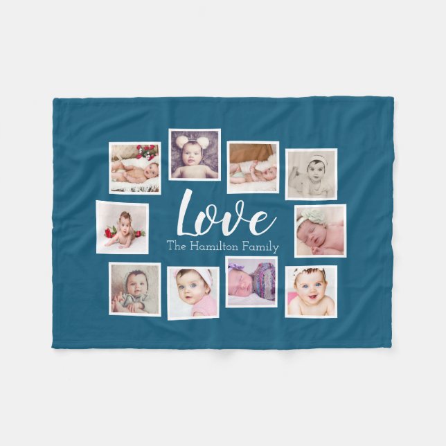 10 FotoCollage Personalisiert Fleecedecke (Vorderseite (Horizontal))