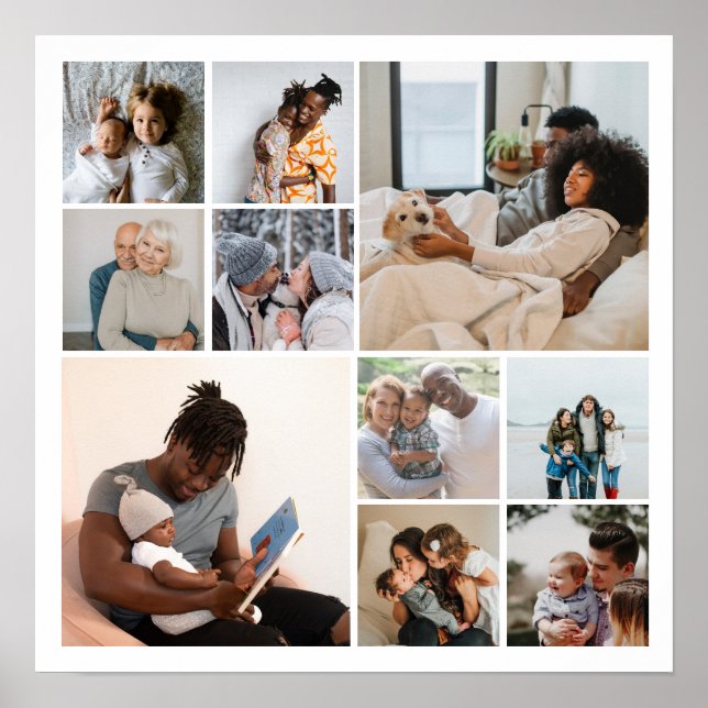 10 FotoCollage Personalisiert Poster (Vorne)