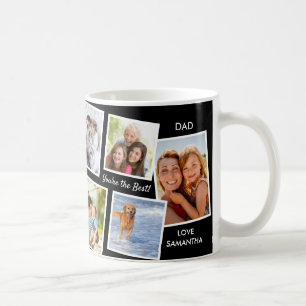 10 Fotos Collage Schwarz-Weiß Personalisierter Pap Kaffeetasse