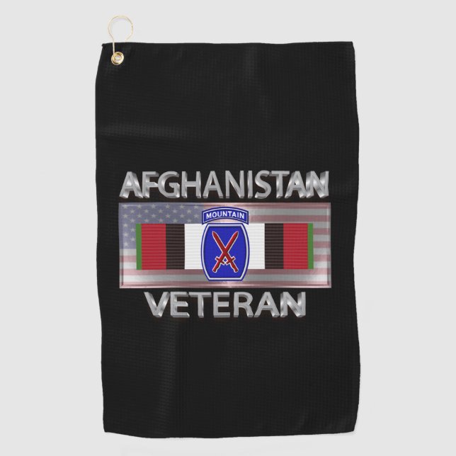 10. Gebirgsabteilung Afghanistan Veteran Golfhandtuch (Vorderseite)