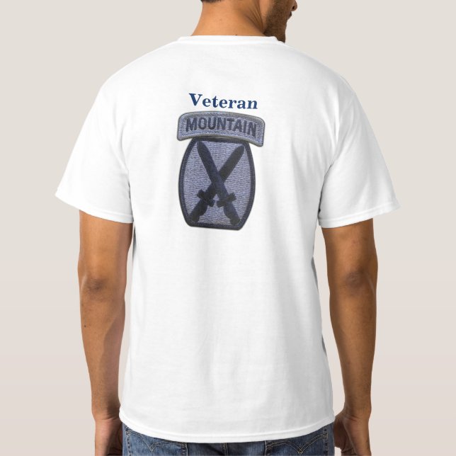 10. Gebirgsabteilung Fort Drum Veteranentierärzte T-Shirt (Rückseite)